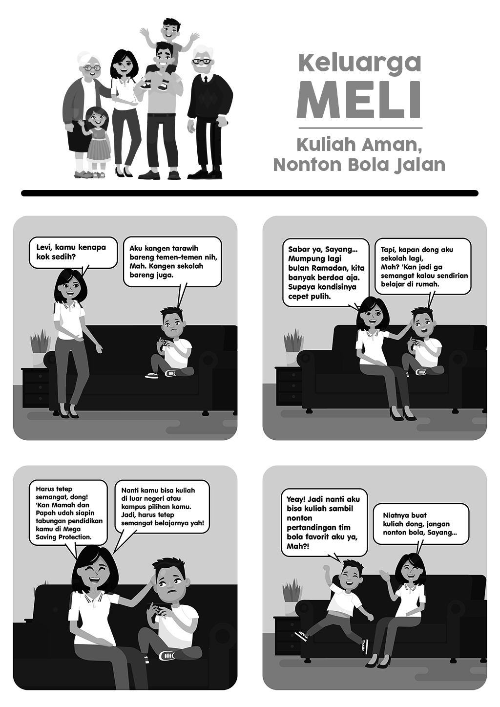 Komik Strip: Keluarga Meli - Kuliah Aman, Nonton Bola Jalan!